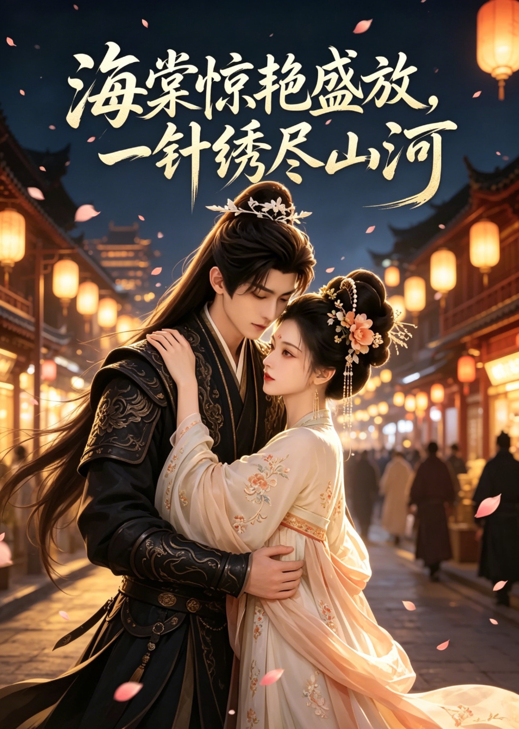 海棠惊艳盛放，一针绣尽山河