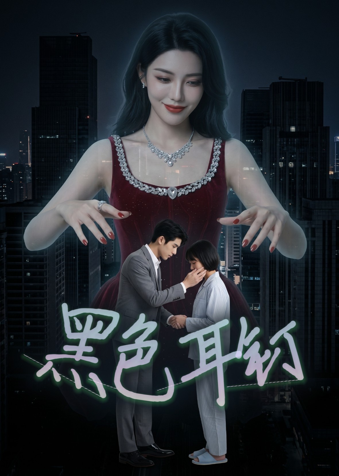 黑色耳钉